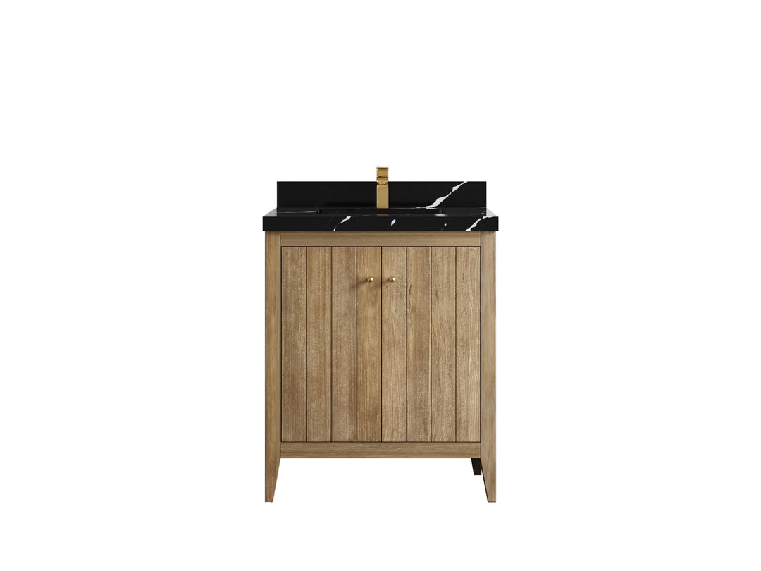 Atlanta Teak Wood 30 in. W x 22 in. D Single Sink Bathroom Vanity