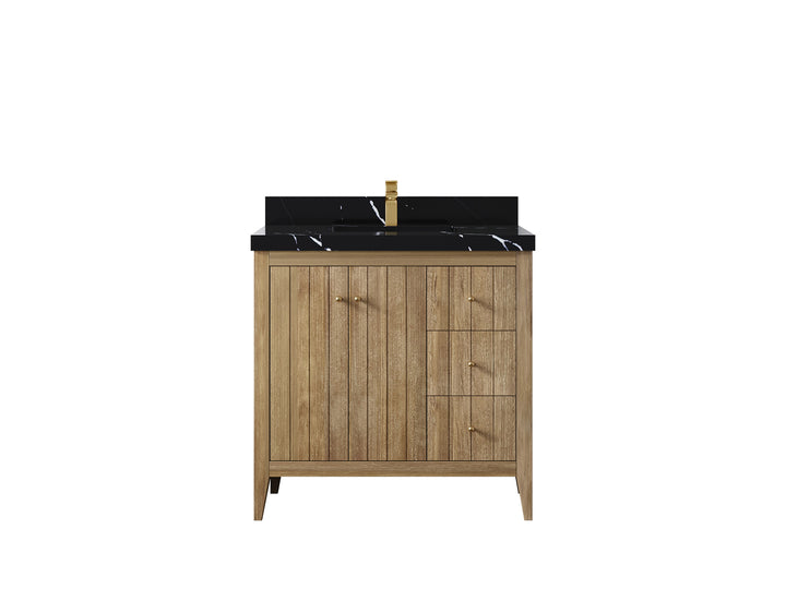 Atlanta Teak Wood 36 in. W x 22 in. D Center Sink Bathroom Vanity - photo 9