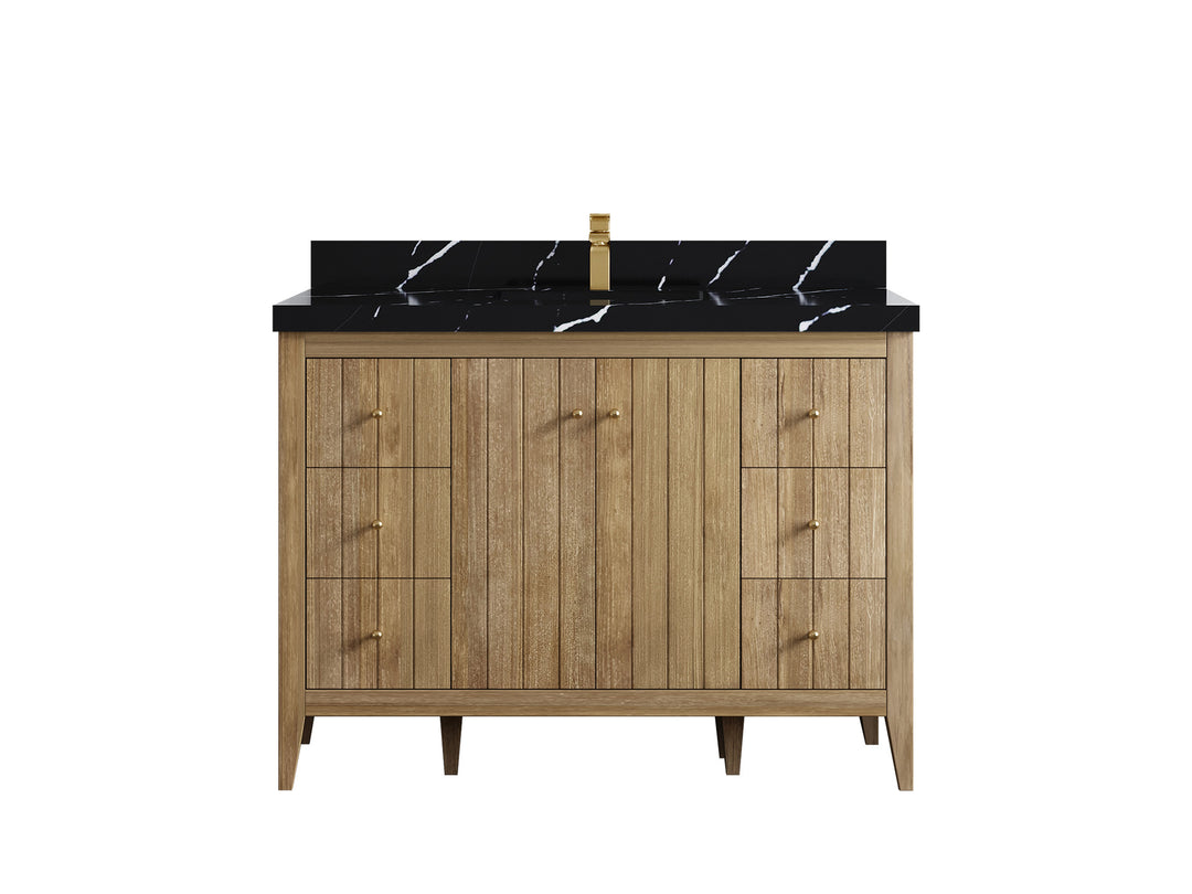 Atlanta Teak Wood 48 in. W x 22 in. D Single Sink Bathroom Vanity