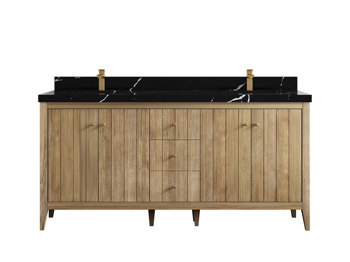 Atlanta Teak Wood 72 in. W x 22 in. D Double Sink Bathroom Vanity - photo 9