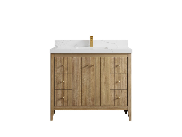 Atlanta Teak Wood 42 in. W x 22 in. D Single Sink Bathroom Vanity - photo 17