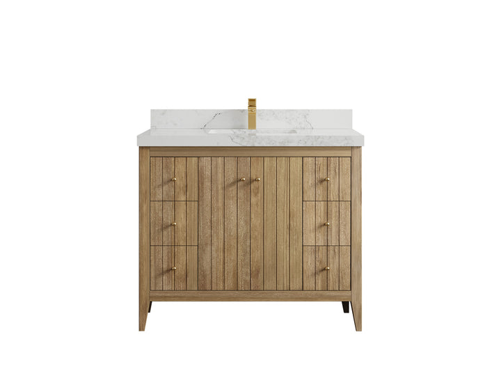 Atlanta Teak Wood 42 in. W x 22 in. D Single Sink Bathroom Vanity - photo 19