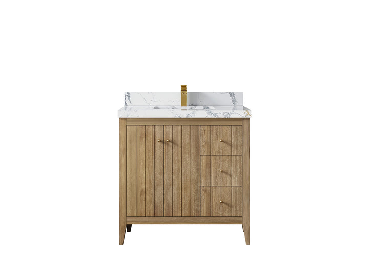 Atlanta Teak Wood 36 in. W x 22 in. D Center Sink Bathroom Vanity - photo 21