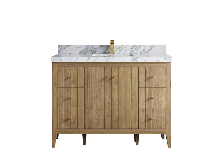 Atlanta Teak Wood 48 in. W x 22 in. D Single Sink Bathroom Vanity - photo 21