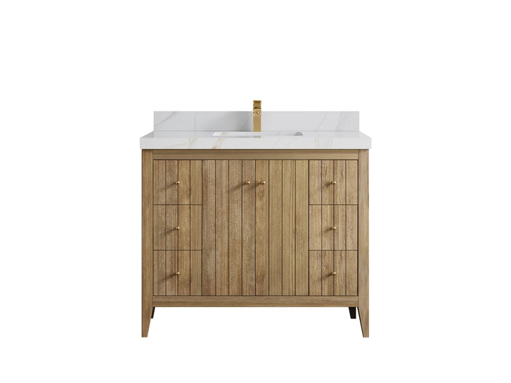 Atlanta Teak Wood 42 in. W x 22 in. D Single Sink Bathroom Vanity - photo 23