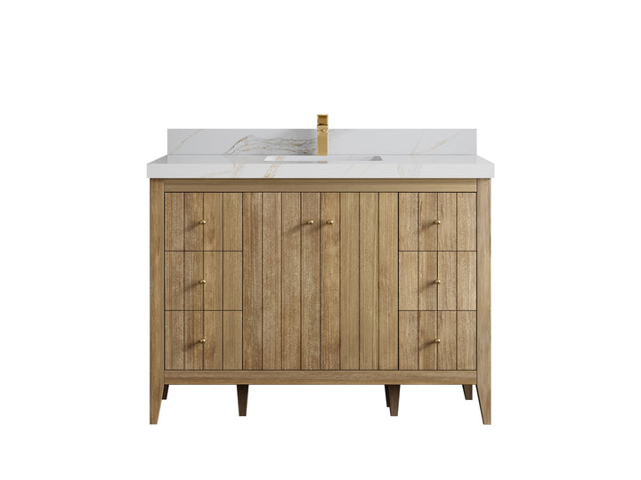 Atlanta Teak Wood 48 in. W x 22 in. D Single Sink Bathroom Vanity - photo 23