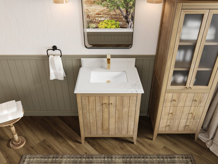 Atlanta Teak Wood 30 in. W x 22 in. D Single Sink Bathroom Vanity - photo 24