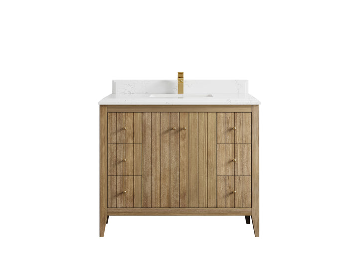 Atlanta Teak Wood 42 in. W x 22 in. D Single Sink Bathroom Vanity - photo 27