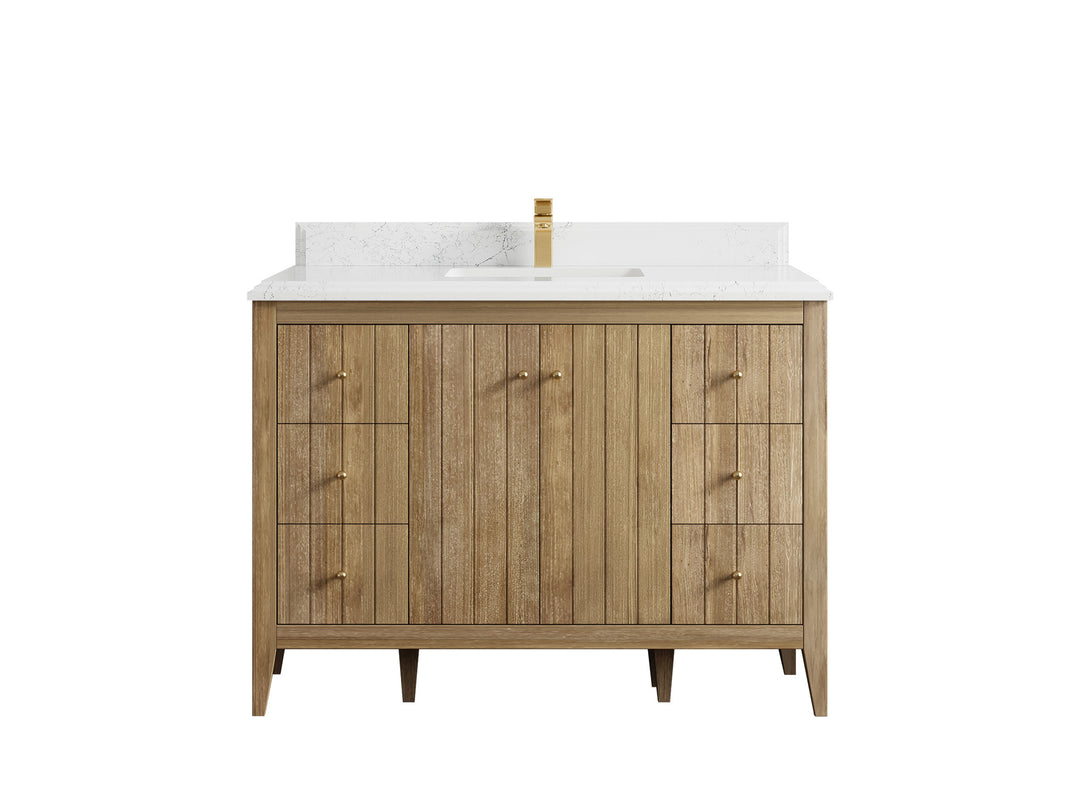 Atlanta Teak Wood 48 in. W x 22 in. D Single Sink Bathroom Vanity