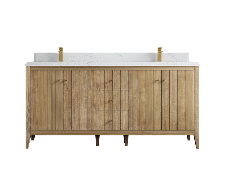 Atlanta Teak Wood 72 in. W x 22 in. D Double Sink Bathroom Vanity - photo 27