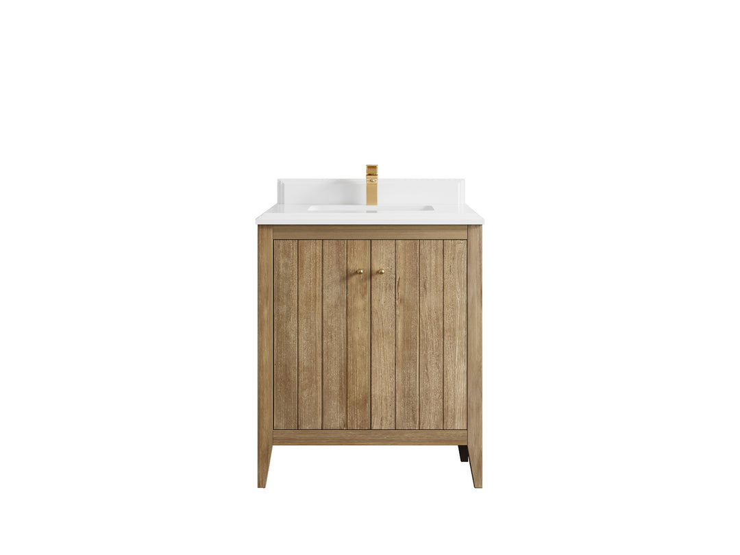 Atlanta Teak Wood 30 in. W x 22 in. D Single Sink Bathroom Vanity