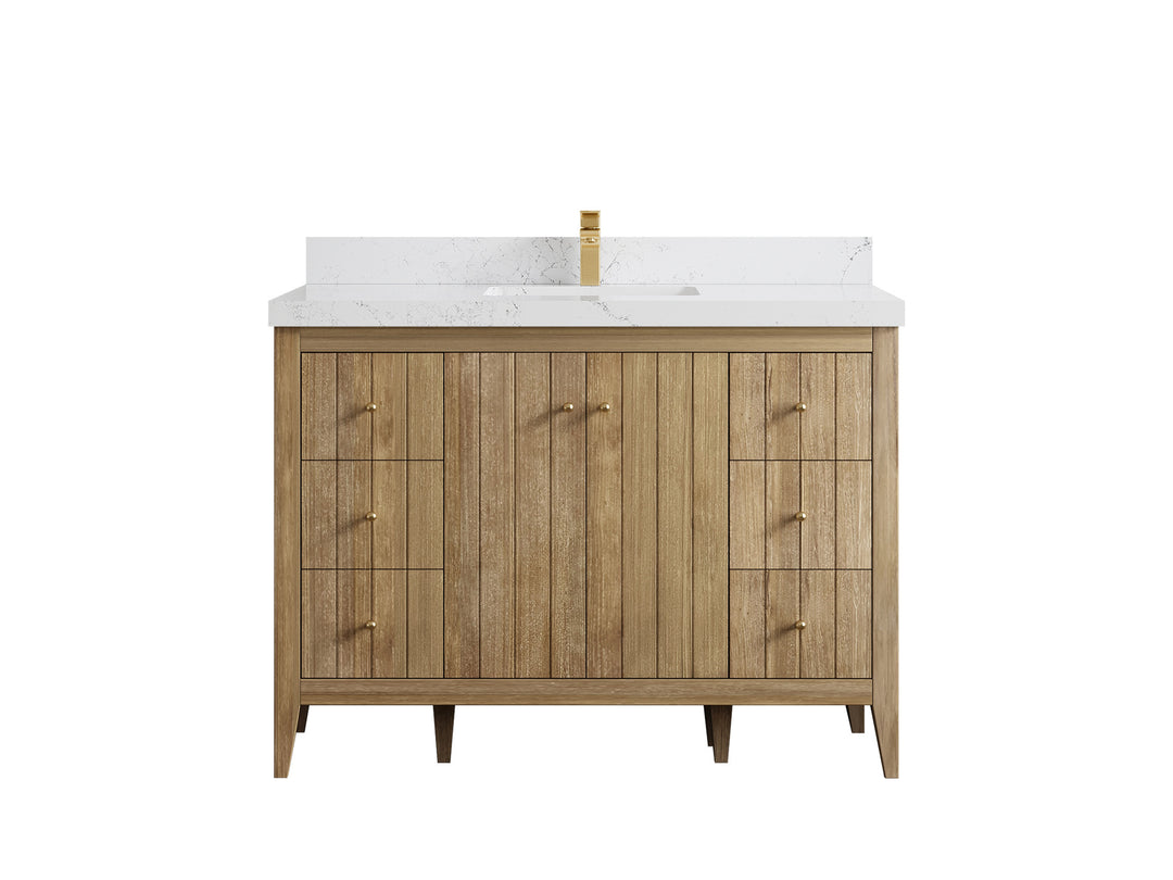 Atlanta Teak Wood 48 in. W x 22 in. D Single Sink Bathroom Vanity
