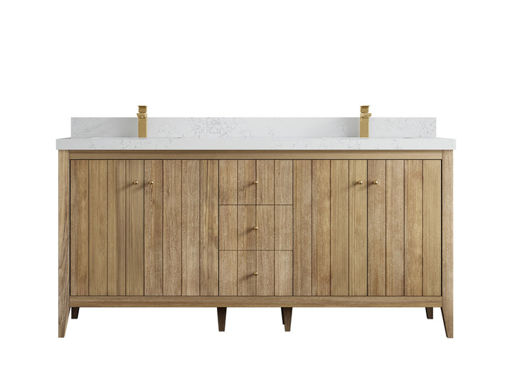Atlanta Teak Wood 72 in. W x 22 in. D Double Sink Bathroom Vanity - photo 31