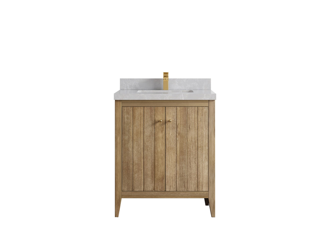 Atlanta Teak Wood 30 in. W x 22 in. D Single Sink Bathroom Vanity