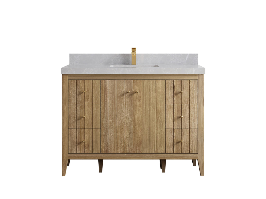 Atlanta Teak Wood 48 in. W x 22 in. D Single Sink Bathroom Vanity