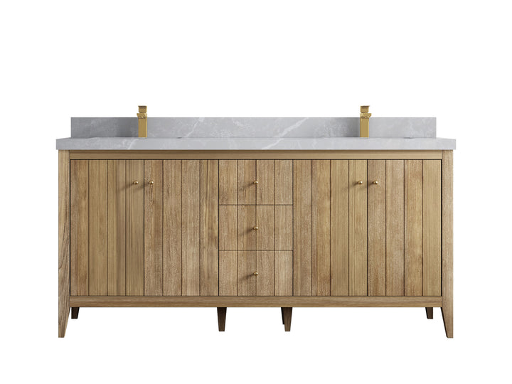 Atlanta Teak Wood 72 in. W x 22 in. D Double Sink Bathroom Vanity - photo 33