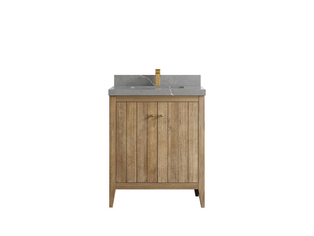 Atlanta Teak Wood 30 in. W x 22 in. D Single Sink Bathroom Vanity
