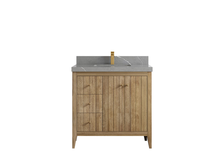 Atlanta Teak Wood 36 in. W x 22 in. D Center Sink Bathroom Vanity - photo 35