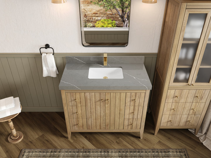 Atlanta Teak Wood 42 in. W x 22 in. D Single Sink Bathroom Vanity - photo 34