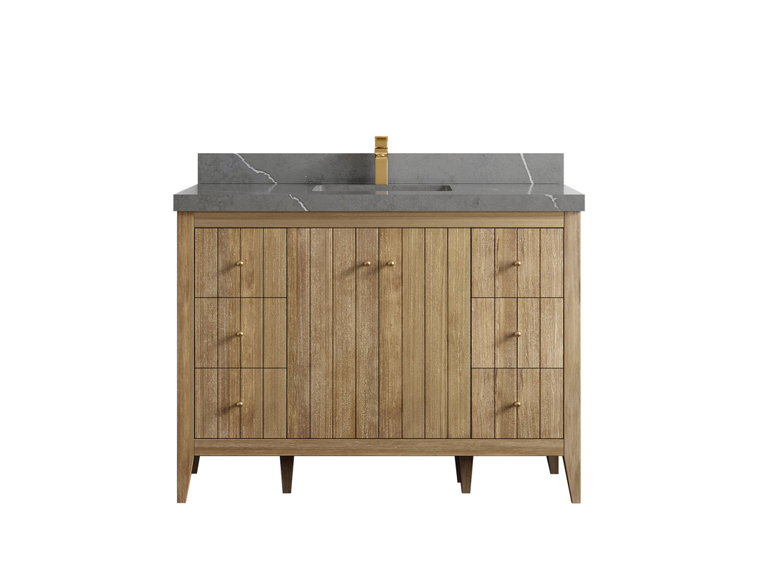 Atlanta Teak Wood 48 in. W x 22 in. D Single Sink Bathroom Vanity