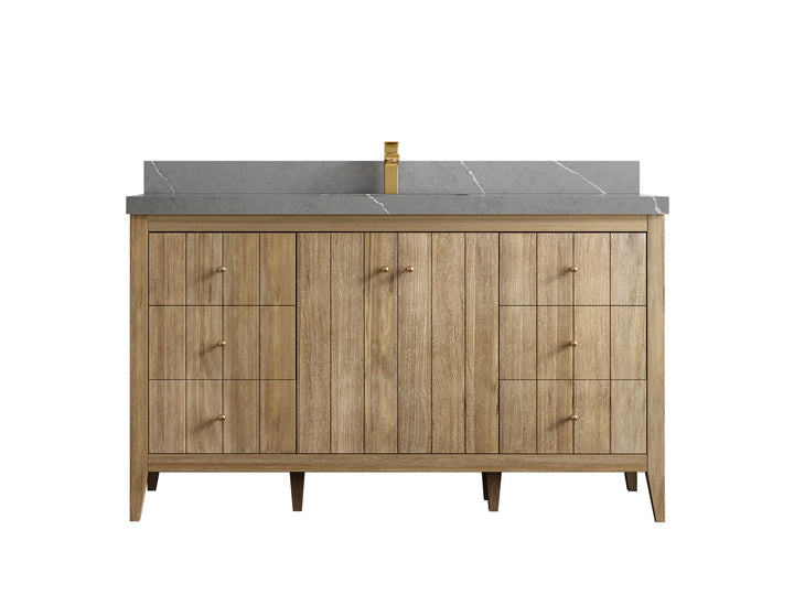 Atlanta Teak Wood 60 in. W x 22 in. D Single Sink Bathroom Vanity - photo 35
