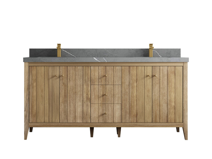 Atlanta Teak Wood 72 in. W x 22 in. D Double Sink Bathroom Vanity - photo 35