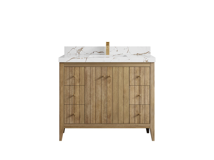 Atlanta Teak Wood 42 in. W x 22 in. D Single Sink Bathroom Vanity - photo 37