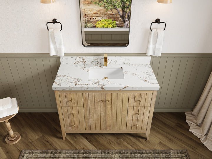 Atlanta Teak Wood 48 in. W x 22 in. D Single Sink Bathroom Vanity - photo 38