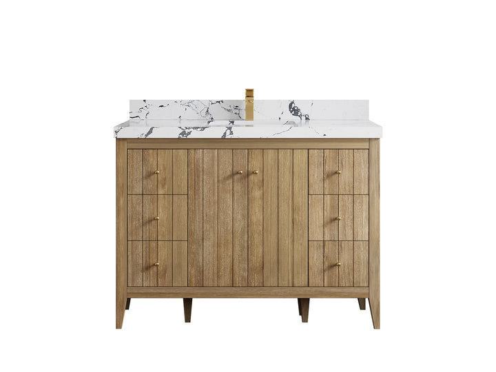 Atlanta Teak Wood 48 in. W x 22 in. D Single Sink Bathroom Vanity - photo 41