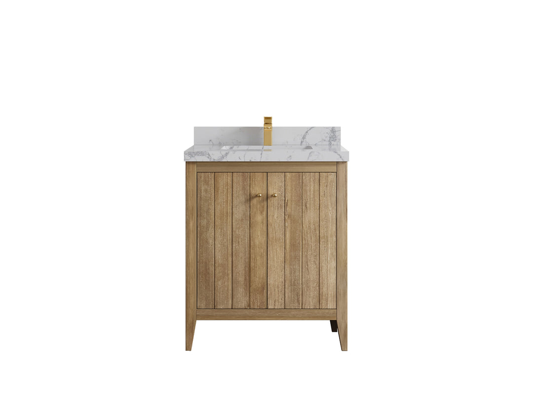 Atlanta Teak Wood 30 in. W x 22 in. D Single Sink Bathroom Vanity