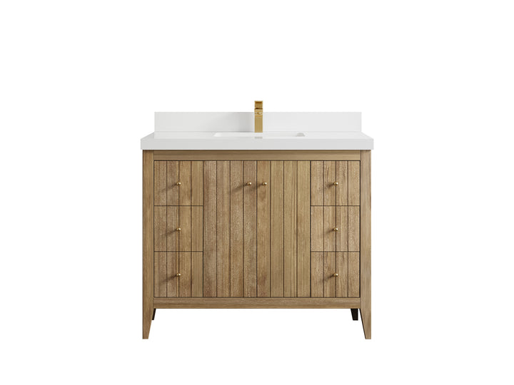 Atlanta Teak Wood 42 in. W x 22 in. D Single Sink Bathroom Vanity - photo 45