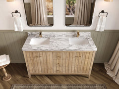 Atlanta Teak Wood 60 in. W x 22 in. D Double Sink Bathroom Vanity - photo 46