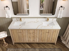 Atlanta Teak Wood 72 in. W x 22 in. D Double Sink Bathroom Vanity - photo 51