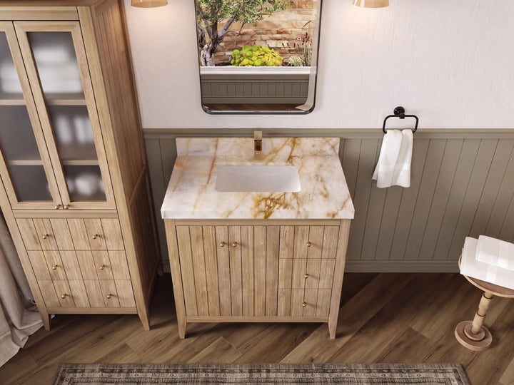 Atlanta 36 in. W x 22 in. D Teak Wood Center Sink Bathroom Vanity - photo 53