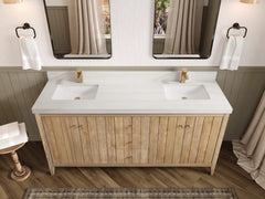 Atlanta Teak Wood 72 in. W x 22 in. D Double Sink Bathroom Vanity - photo 53