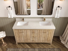 Atlanta Teak Wood 60 in. W x 22 in. D Double Sink Bathroom Vanity - photo 48