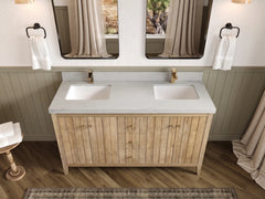Atlanta Teak Wood 60 in. W x 22 in. D Double Sink Bathroom Vanity - photo 49