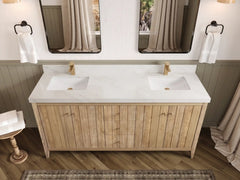 Atlanta Teak Wood 72 in. W x 22 in. D Double Sink Bathroom Vanity - photo 48