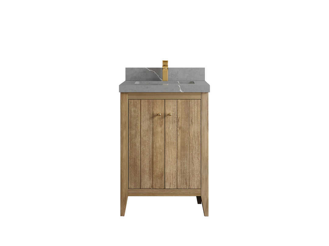 Atlanta Teak Wood 24 in. W x 22 in. D Single Sink Bathroom Vanity