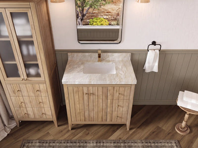 Atlanta 36 in. W x 22 in. D Teak Wood Center Sink Bathroom Vanity