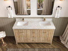 Atlanta Teak Wood 60 in. W x 22 in. D Double Sink Bathroom Vanity - photo 53