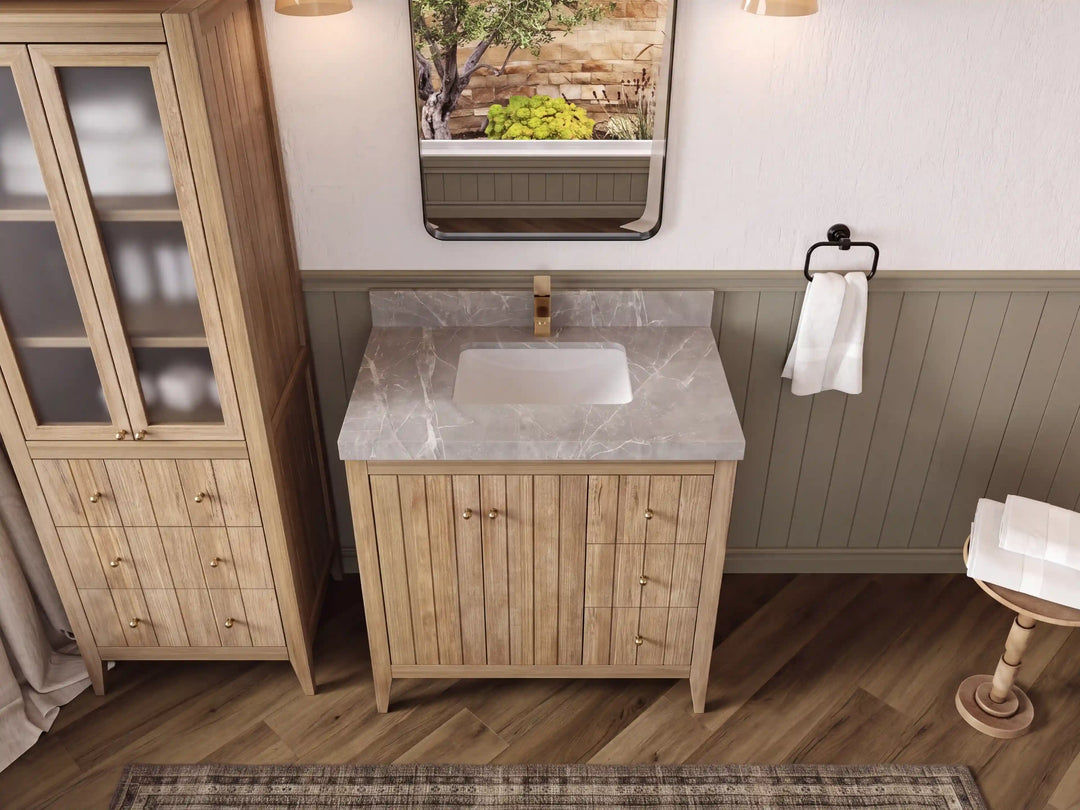 Atlanta 36 in. W x 22 in. D Teak Wood Center Sink Bathroom Vanity | 
              
                Light Gray Washed
                
                  
             - ATL_TK_LGW_WHQZ_36CL - photo №56