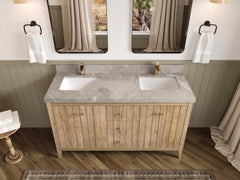 Atlanta Teak Wood 60 in. W x 22 in. D Double Sink Bathroom Vanity - photo 54