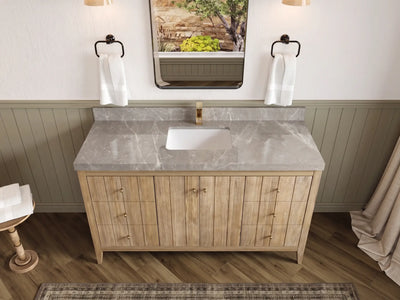 Atlanta Teak Wood 60 in. W x 22 in. D Single Sink Bathroom Vanity