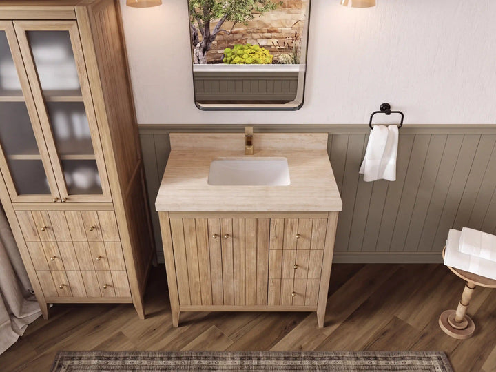 Atlanta 36 in. W x 22 in. D Teak Wood Center Sink Bathroom Vanity - photo 58