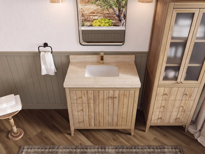 Atlanta Teak Wood 36 in. W x 22 in. D Center Sink Bathroom Vanity - photo 57