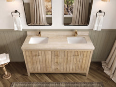 Atlanta Teak Wood 60 in. W x 22 in. D Double Sink Bathroom Vanity - photo 60