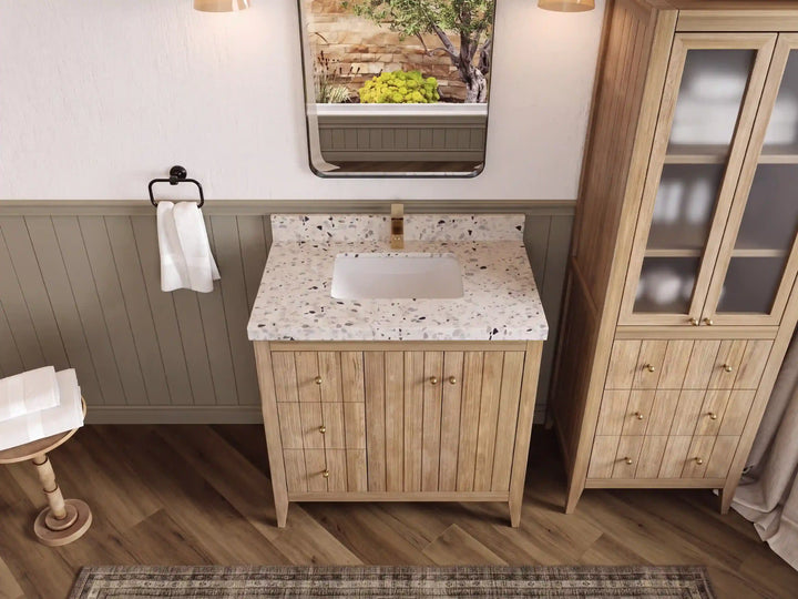 Atlanta Teak Wood 36 in. W x 22 in. D Center Sink Bathroom Vanity - photo 58