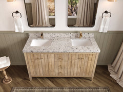 Atlanta Teak Wood 60 in. W x 22 in. D Double Sink Bathroom Vanity - photo 55