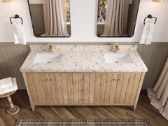 Atlanta Teak Wood 72 in. W x 22 in. D Double Sink Bathroom Vanity - photo 57